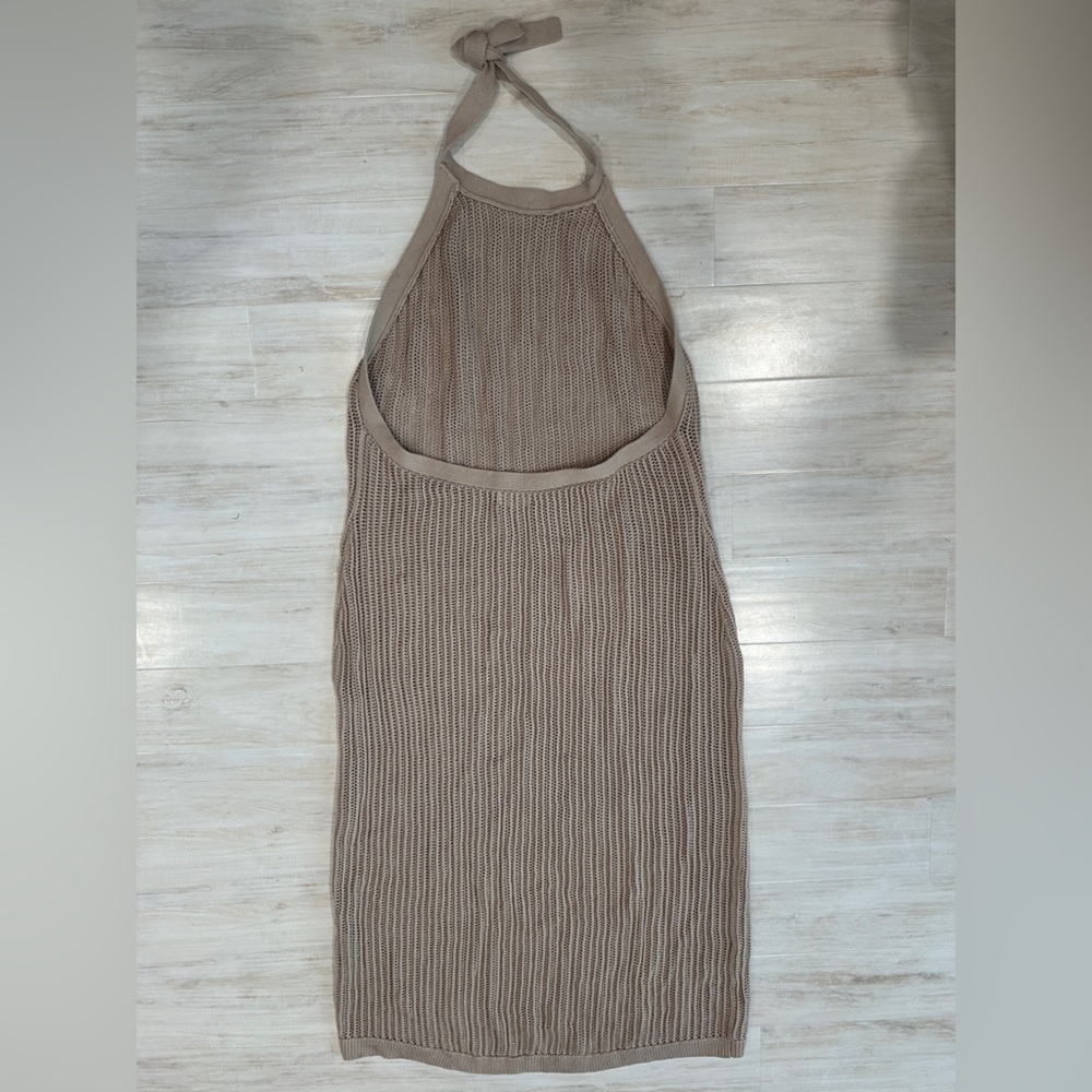 Summersalt Tan Crochet Halter Maxi Dress - Picture 5 of 9